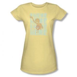 Et   Womens Dropped Calls T Shirt In Banana Clothing