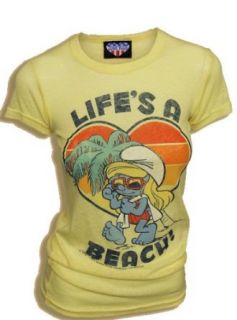 Smurfs Smurfette Life's a Beach Triblend Yellow Juniors T shirt Tee Clothing