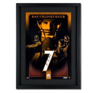 Pittsburgh Steelers Ben Roethlisberger Autographed "Throwing" Home/Black Mini Jersey Numbers Piece (UDA)  Sports Related Collectibles  Sports & Outdoors