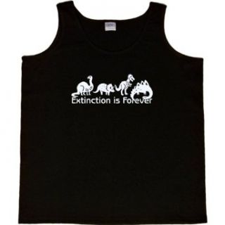 WOMENS TANK TOP  BLACK   SMALL   Extinction is Forever   Funny Dinosaurs Paleontologist Clothing