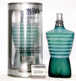 Le Male by Jean Paul Gaultier for Men   4.2 oz EDT Spray (with 0.02oz Solid Perfume)  Eau De Toilettes  Beauty