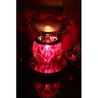 Purple Tie Dye Electric Oil Warmer with a Mirrored Base   Oil Lamps