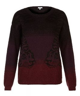 Burgundy Ombre Double Tiger Jumper