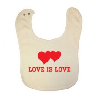 Pride Universe Love Is Love (Red Hearts) Organic Baby Bib Clothing