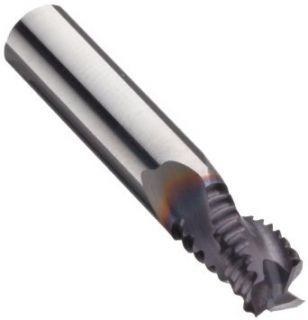 Niagara Cutter AR330 Carbide End, Mill for Aluminum Roughing, TiAlN Coated, 3 Flutes, Chamfered End, 3/8" Cutting Length, 1/4" Cutting Diameter Square Nose End Mills