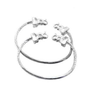 Elephant .925 Sterling Silver West Indian Baby Bangles Bangle Bracelets Jewelry
