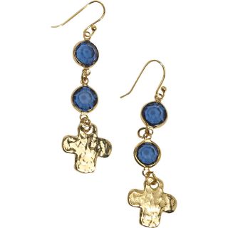 Heather Pullis Designs Navy and Gold Cross Earrings