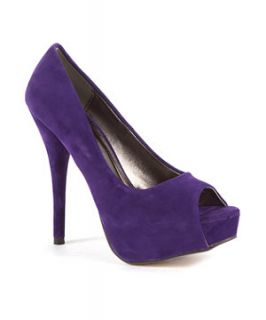 Purple Peep Toe Platform Heels