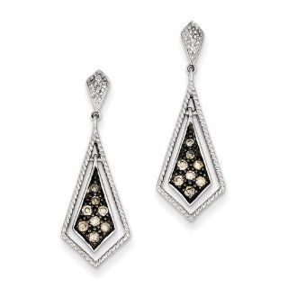 Gold and Watches Sterling Silver Champagne Diamond Geometric Post Earrings Jewelry