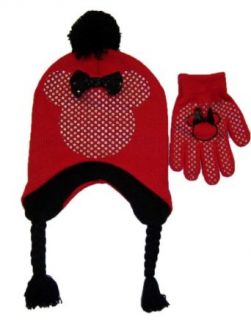 Girls Minnie Mouse Scandinavian Hat and Glove Set (3 6) [4010] Cold Weather Accessory Sets Clothing