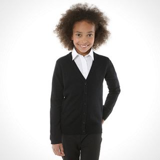 Girls black v neck school uniform cardigan