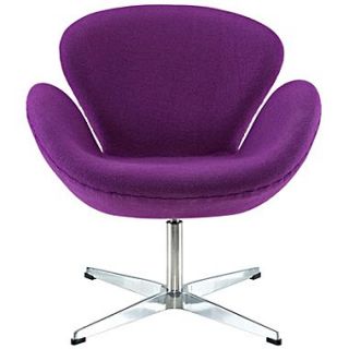 Modway Wing Padded Fabric Lounge Chair, Purple