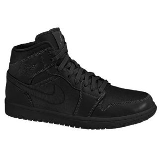 Jordan AJ1 Mid   Boys Grade School   Basketball   Shoes   Black/Dark Concord/Pure Platinum