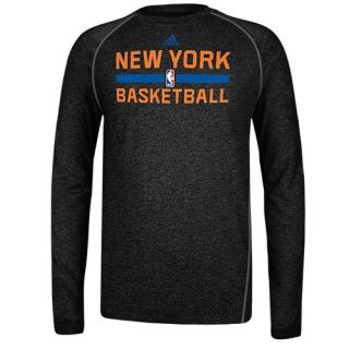 adidas NBA Climalite Practice L/S T Shirt   Mens   Basketball   Clothing   New York Knicks   Black