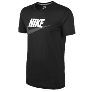 Nike Sportswear Icon Short Sleeve T Shirt   Mens   Casual   Clothing   Black/Dk Grey Heather/White