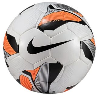 Nike FC247 Duravel Soccer Ball   Soccer   Sport Equipment   White/Total Orange/Black