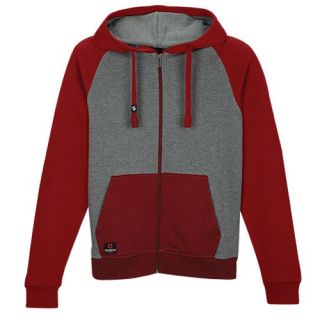 Southpole Color Block FZ Fleece Hoodie   Mens   Casual   Clothing   Burgundy