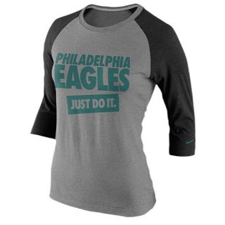 Nike NFL Stamp It 3/4 Raglan T Shirt   Womens   Football   Clothing   Philadelphia Eagles   Dark Grey Heather