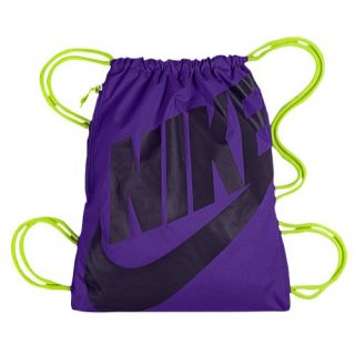 Nike Heritage Gymsack   Casual   Accessories   Electro Purple/Volt/Purple Dynasty