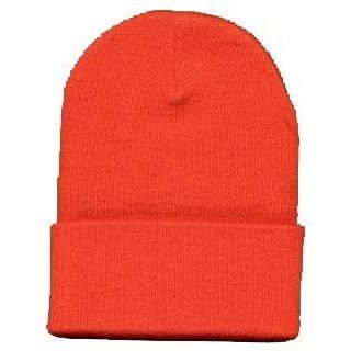 Long Knit Beanie Ski Cap Hat In Orange Clothing