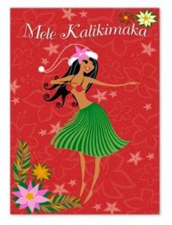 Hula Wahine Hawaiian Christmas Cards/12   Greeting Cards