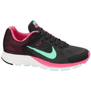 Nike Zoom Structure + 17   Womens   Running   Shoes   Dark Charcoal/Pink Foil/Summit White/Green Glow