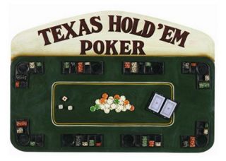 Texas Hold'Em Poker Wall Art   28.5W x 20H in.   Wall Sculptures and Panels