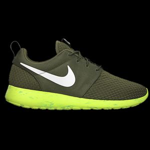 Nike Roshe Run   Mens   Running   Shoes   Medium Olive/White/Mica Green/Volt