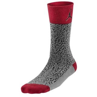 Jordan Elephant Print Crew Socks   Basketball   Accessories   Cement/Fire Red/Black