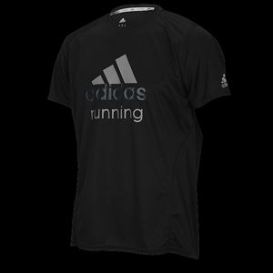 adidas Climalite Run Graphic T Shirt   Mens   Running   Clothing   Black