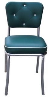 Diamond Back Diner Chair   Green and White