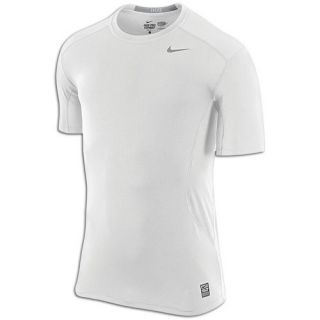 Nike Pro Combat Core Fitted 2.0 S/S   Mens   Training   Clothing   White/Cool Grey
