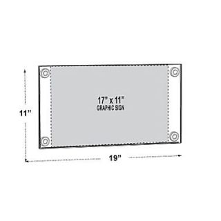17 x 11 Acrylic Sign Holder With Suction Cups, Clear