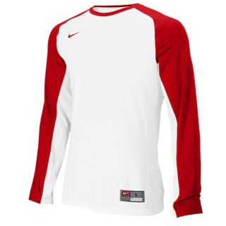 Nike Team Fearless L/S Shooting Top   Mens   Basketball   Clothing   White/Scarlet