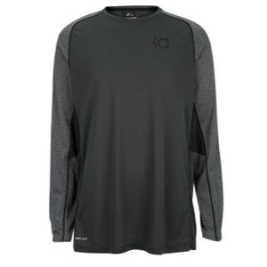 Nike KD Precision Moves Long Sleeve   Mens   Basketball   Clothing   Anthracite/Charcoal Heather/Black