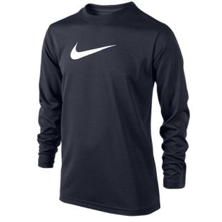 Nike Legend L/S T Shirt   Boys Grade School   Training   Clothing   Obsidian/White