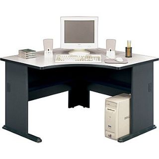 Bush Cubix 48 Corner Desk, Slate Gray/White Spectrum