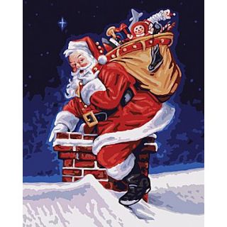 PlaidCraft Paint By Number Kit, 16 x 20, A Visit From Santa