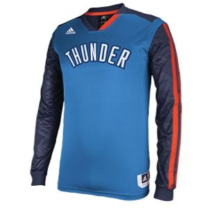 adidas NBA On Court Long Sleeve Shooting Shirt   Mens   Basketball   Clothing   Oklahoma City Thunder   Strong Blue/Navy