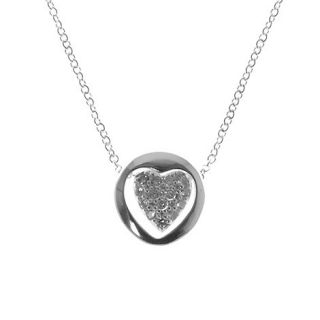 Van Peterson 925 Sterling silver floating heart pendant necklace
