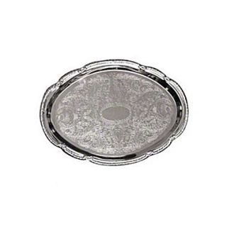 Update International 18 x 13 Oval Chrome Plated Serving Tray