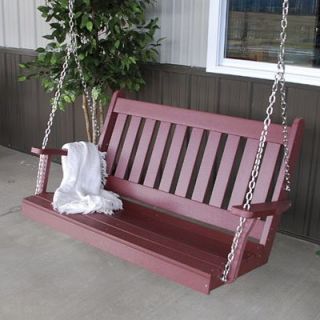 A & L Furniture Recycled Plastic 4 ft. Traditional English Porch Swing   Porch Swings