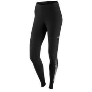 Nike Dri FIT Reflective Tight   Womens   Running   Clothing   Black/Reflective Silver