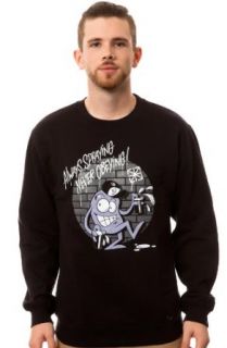 7th Letter Men's Always Spraying Crewneck Small Black at  Mens Clothing store