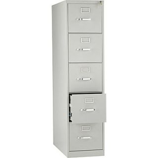 HON 210 Series Vertical File Cabinet, 28 1/2 5 Drawer, Letter Size, Light Gray