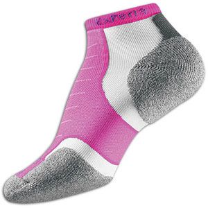 Thorlo Cushioned Heel Micro Mini Running Socks   Running   Accessories   Electric Pink/White/Grey