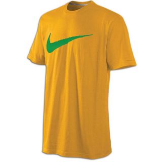 Nike Hangtag Swoosh S/S T Shirt   Mens   Casual   Clothing   University Gold/Lush Green