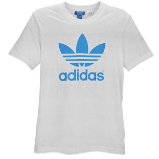 adidas Originals Mirror Trefoil Logo T Shirt   Mens   Casual   Clothing   White/Solar Blue