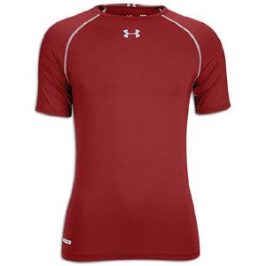 Under Armour Heatgear Sonic Compression S/S T Shirt   Mens   Training   Clothing   Maroon/Steel
