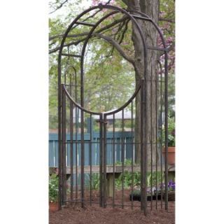Panacea Metal 7.5 ft. Arched Arbor with Gate   Arbors